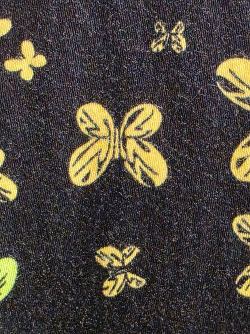 Peaches Uniforms ViVi Butterfly Scrub Top Womens XL Black Neon Green V-Neck - Picture 5 of 7